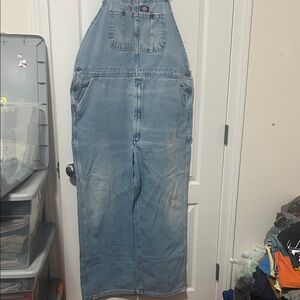 Dickies Men's Light Blue Denim Overalls